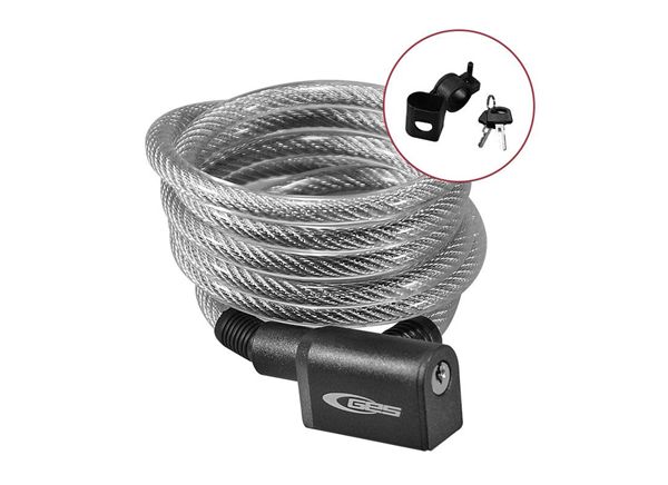 CANDADO ANTIRROBO ESPIRAL BTT CON SOPORTE 8MM 1500