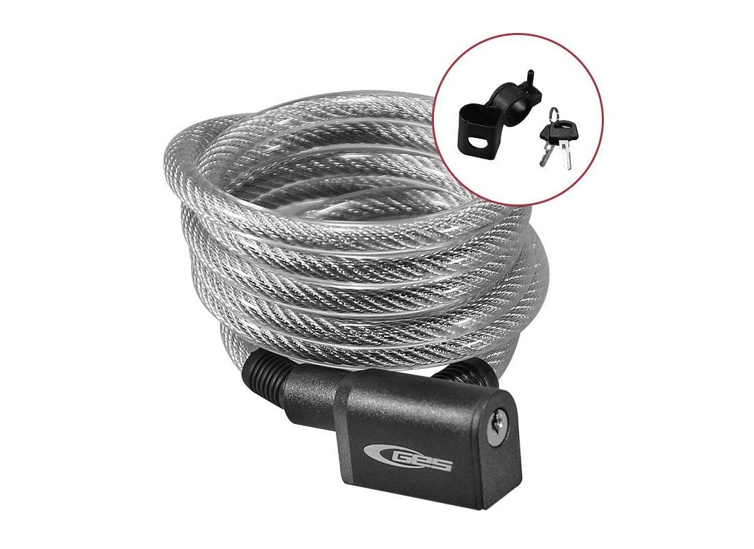 CANDADO ANTIRROBO ESPIRAL BTT CON SOPORTE 8MM 1500
