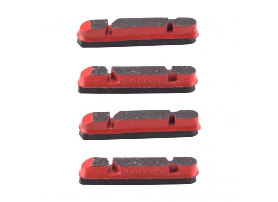 JGO ZAPATAS FRENO CAMPAGNOLO KIT 4 ZAPATAS ROJO