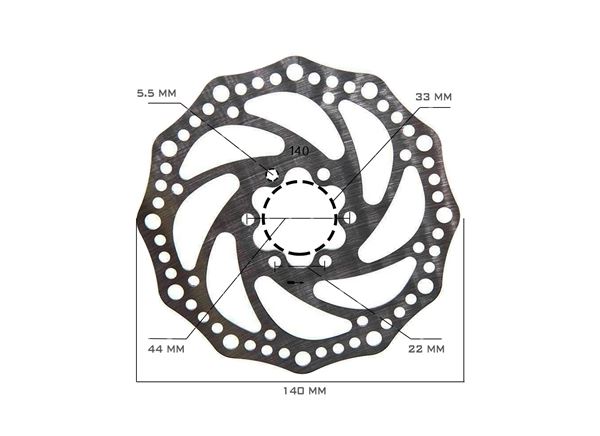 DISCO FRENO PATINETE 6 TORNILLOS 140MM
