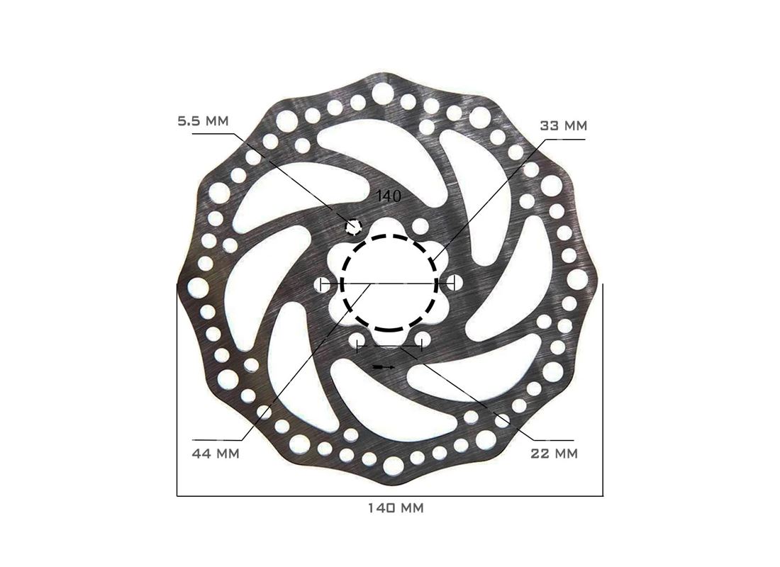 DISCO FRENO PATINETE 6 TORNILLOS 140MM